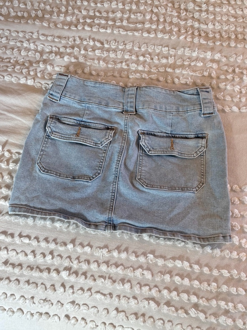Light Wash Denim Mini Skirt - Picture 2 of 3